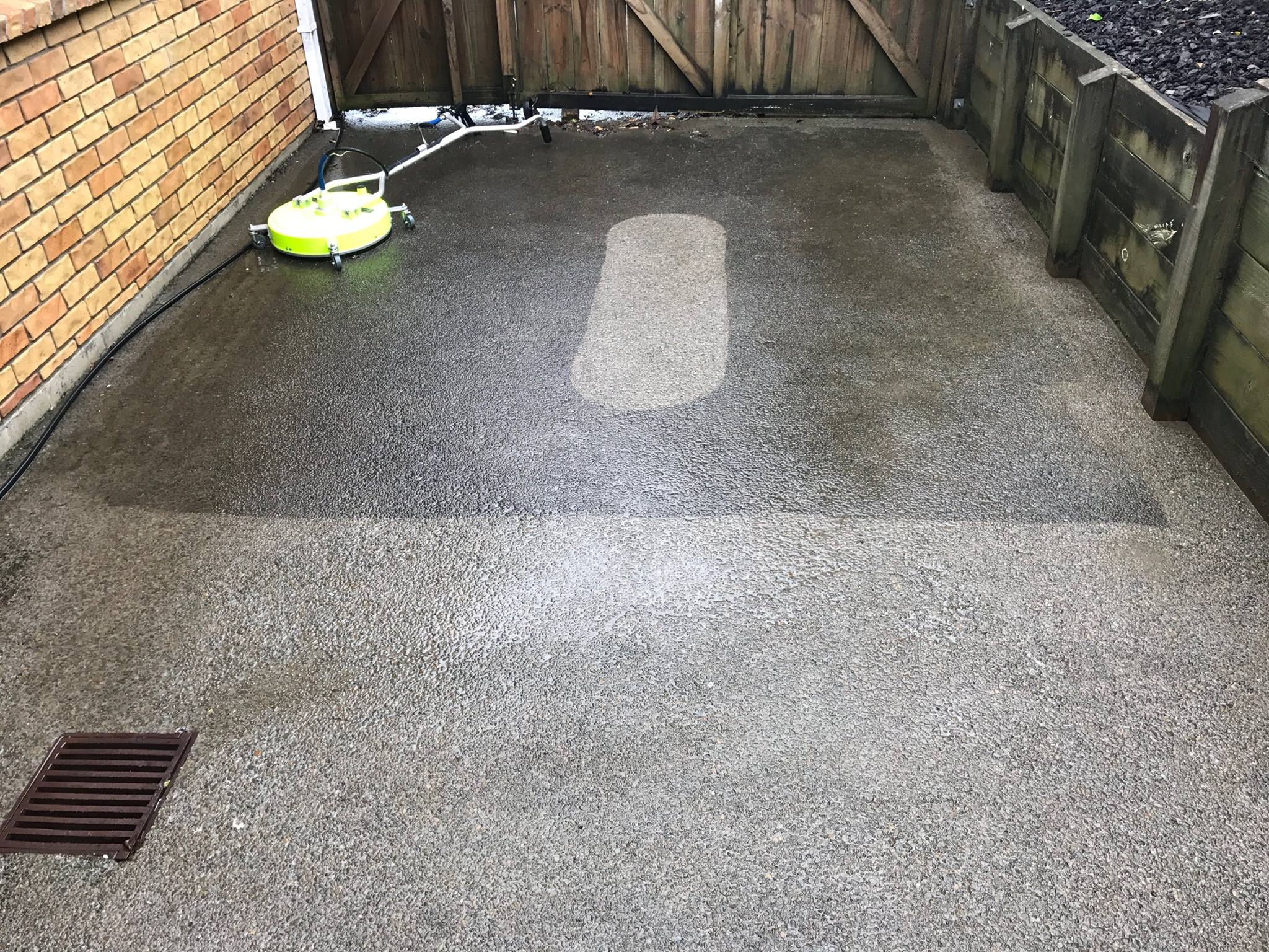Drive wash or path wash concrete clean